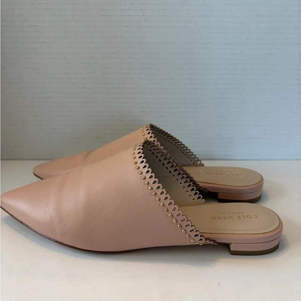 Cole Haan Raelyn Pink Studded Leather Mules size 9 - Picture 3 of 8